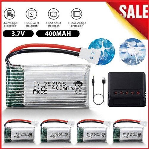 5pcs 400mah batteries - 3.7v,