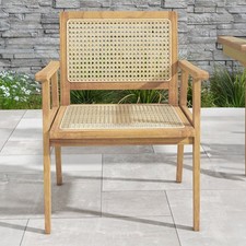 Teak Wood Rattan Dining Chair