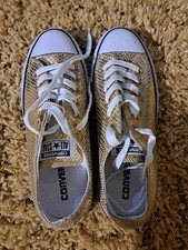 Converse All Star Low Damen Gold canvas trainers - Size 5 - Brand new, no box 