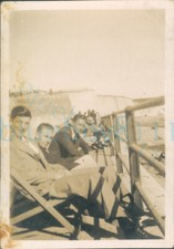 1930s Saltdean Beach And Cliffs People in Deckchairs 3.3x2.3" Orig Photo 