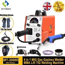 UK 4IN1 MIG Welding Machine Gas Gasless 200Amp 220V ARC TIG Welder W/Tig Torch