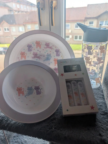Plastic kitten bowl - , plate