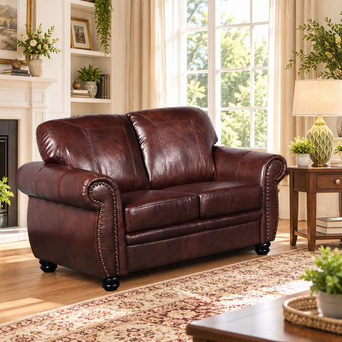 Brown leather traditional - leather,