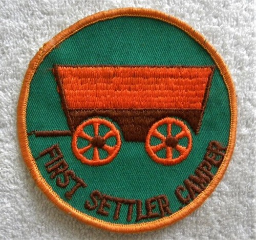 Vintage colorful first settler - vintage,