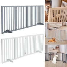 4 Panel Baby Safety Fence Room Divider Metal Fire Gate Pet Dog Cat Fireplace