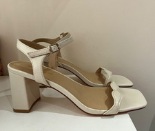 Monsoon Shoes Size UK 6 Cream Heeled Sandals Party Occasion