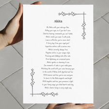 Akita Funny Poem Print - Dog