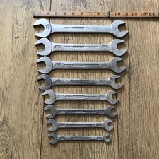 8 Vintage Gedore No.6 Spanners 5/8” to 1/8” Whitworth. 4