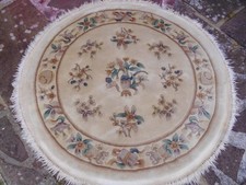 Rug Chinese deep pile round fringed