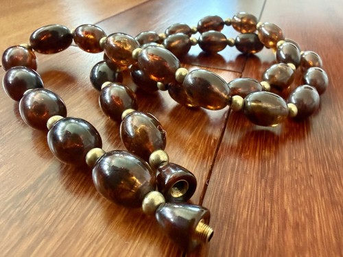 Vintage brown amber bead - vintage,