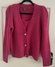 Pink Embellished Knit Cardigan