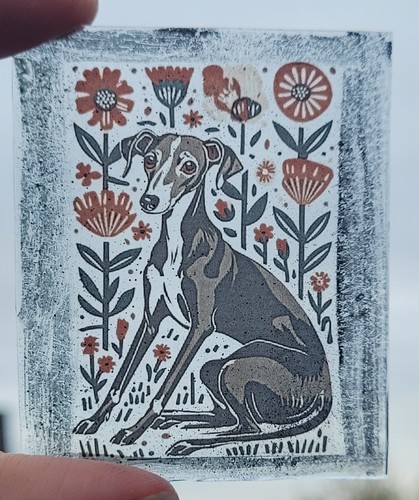 Stained glass lurcher - stained,