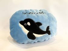 Seaworld REVERSIBLE Shamu Cushion Plush Soft Toy Killer Whale
