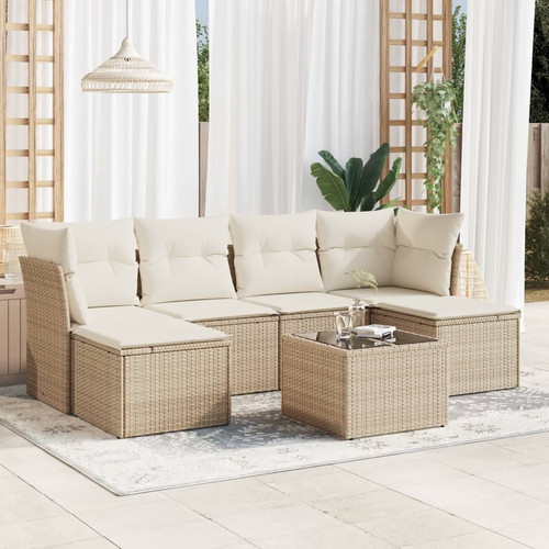 Garden sofa set beige - sofa, pe