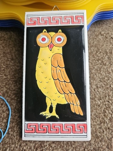 Vintage knossos greek - owl, tile