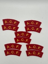 Army Cadet Force ACF Cloth Shoulder Titles - Yellow on Red - x 10 (5 Pairs) NEW