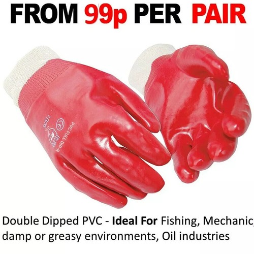 120 red pvc coated knitted - pvc,