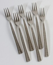 Set of 6 Vintage Viners Studio Dessert Forks Sheffield Stainless Steel Cutlery