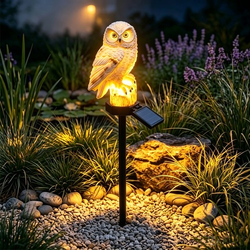 Owl led solar powered garden - solar,