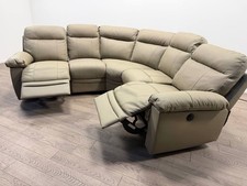 Paolo Leather Mix Electric Recliner Corner Sofa – Grey (RRP £1770)