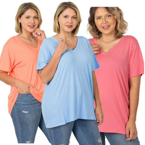 Plus size boyfriend neck - plus, v‑neck