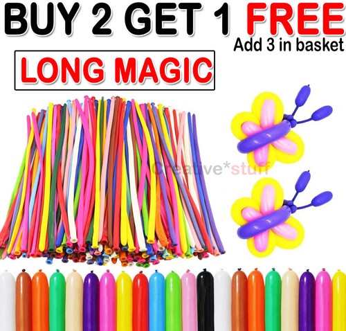 100 long plain balloons - 100,