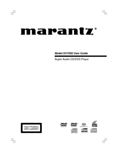 Marantz dv7600 dvd - dv7600, player