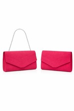 Fuschia Pink Chevron Clutch