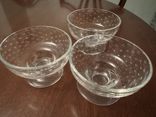 3 Stemmed Glass Dessert/Sweet Dishes Controlled Bubbles Vintage