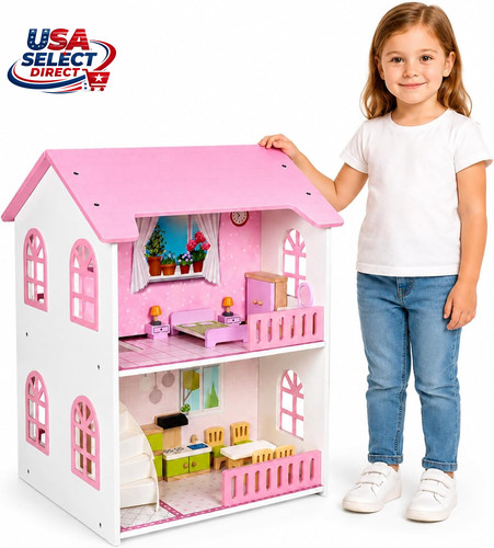 Wooden dollhouse for - wooden,