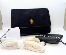 RARE👜 Kurt Geiger Kensington Black Microsuede Evening Clutch Bag LAST ONE 