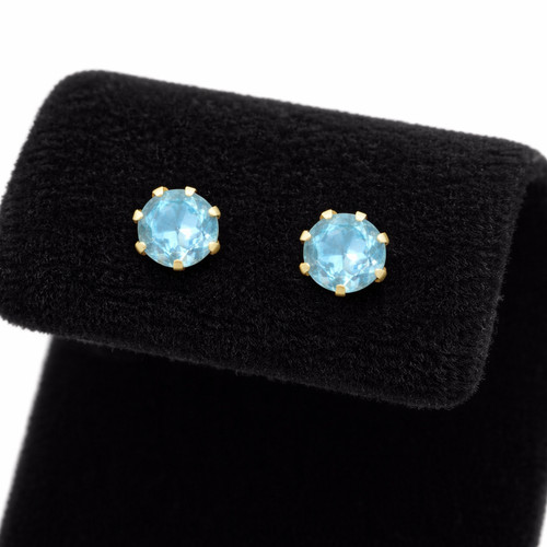 Natural blue topaz solitaire - blue,