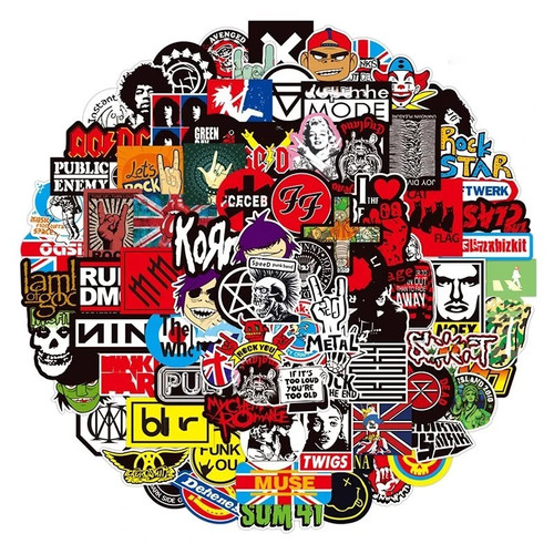 Rock roll stickers pack - roll,