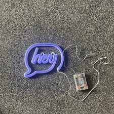 Neon “hey” Sign Battery Powered