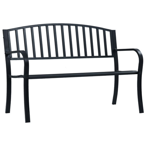 Garden bench 125cm black steel - garden,