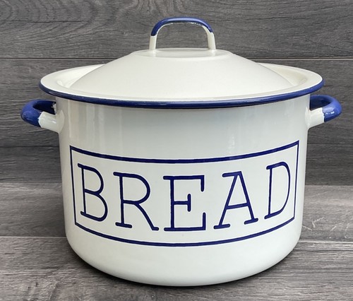 Bread bin enamel pale blue - enamel,