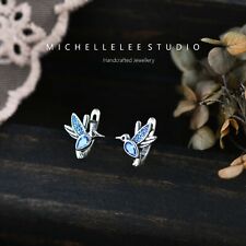 Minimalist Blue Bird Huggie