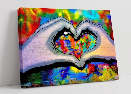 Colourful heart hands - colourful,