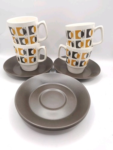 Retro coffee cups saucers - coffee,