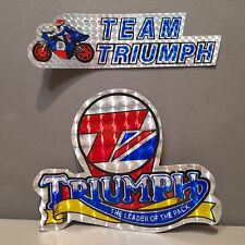 Triumph Motorbike Memorabilia Retro Vintage Holographic Stickers 1970s 1980s