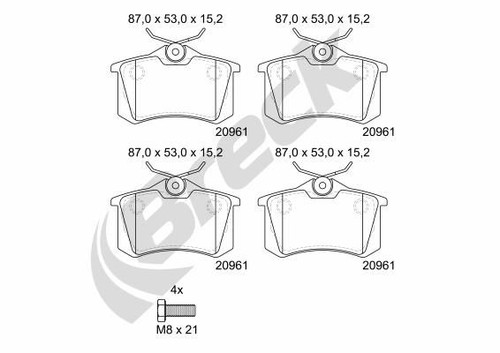 Brake pad set disc - set,,