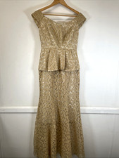 Vintage Gold Organza Patterned