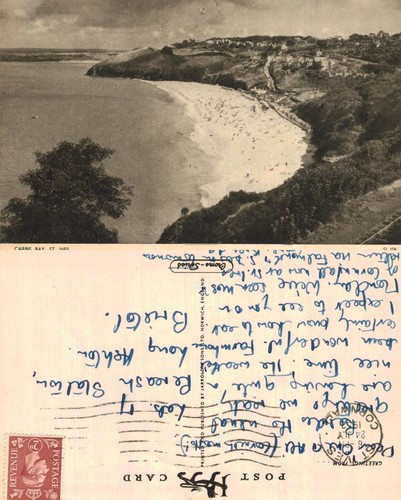 Vintage postcard carbis bay - carbis,