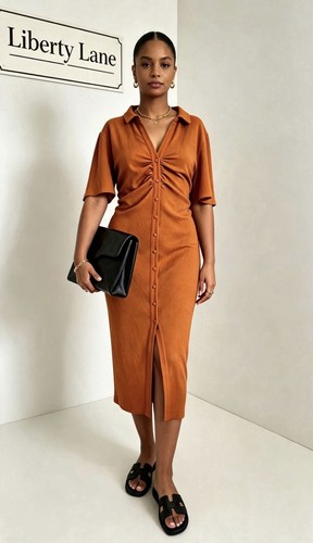 Monsoon dress rust - 14,