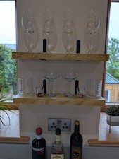 2 Wooden display shelves Hand