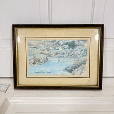 Framed David Skipp Print – Cadgwith Bay Cornwall – Town & Country Watercolour