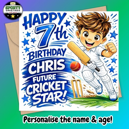 Personalised cricket birthday - cricket,
