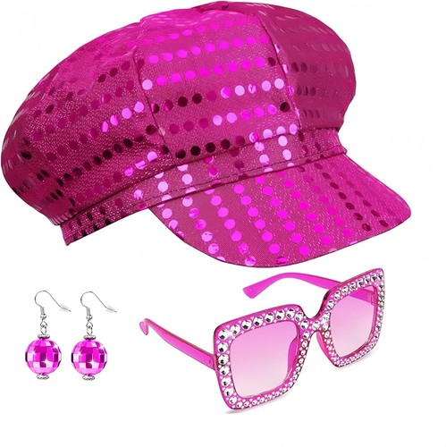 3pcs 70s sequin hat - 70s,