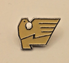 Russian World Peace White Dove Shaped Pin Badge Vintage