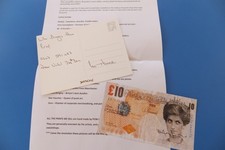 Banksy Exit through the gift shop Original signed tenner + postcard & DVD